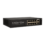 10-Port Gigabit Switch met 8 PoE+ ports-front