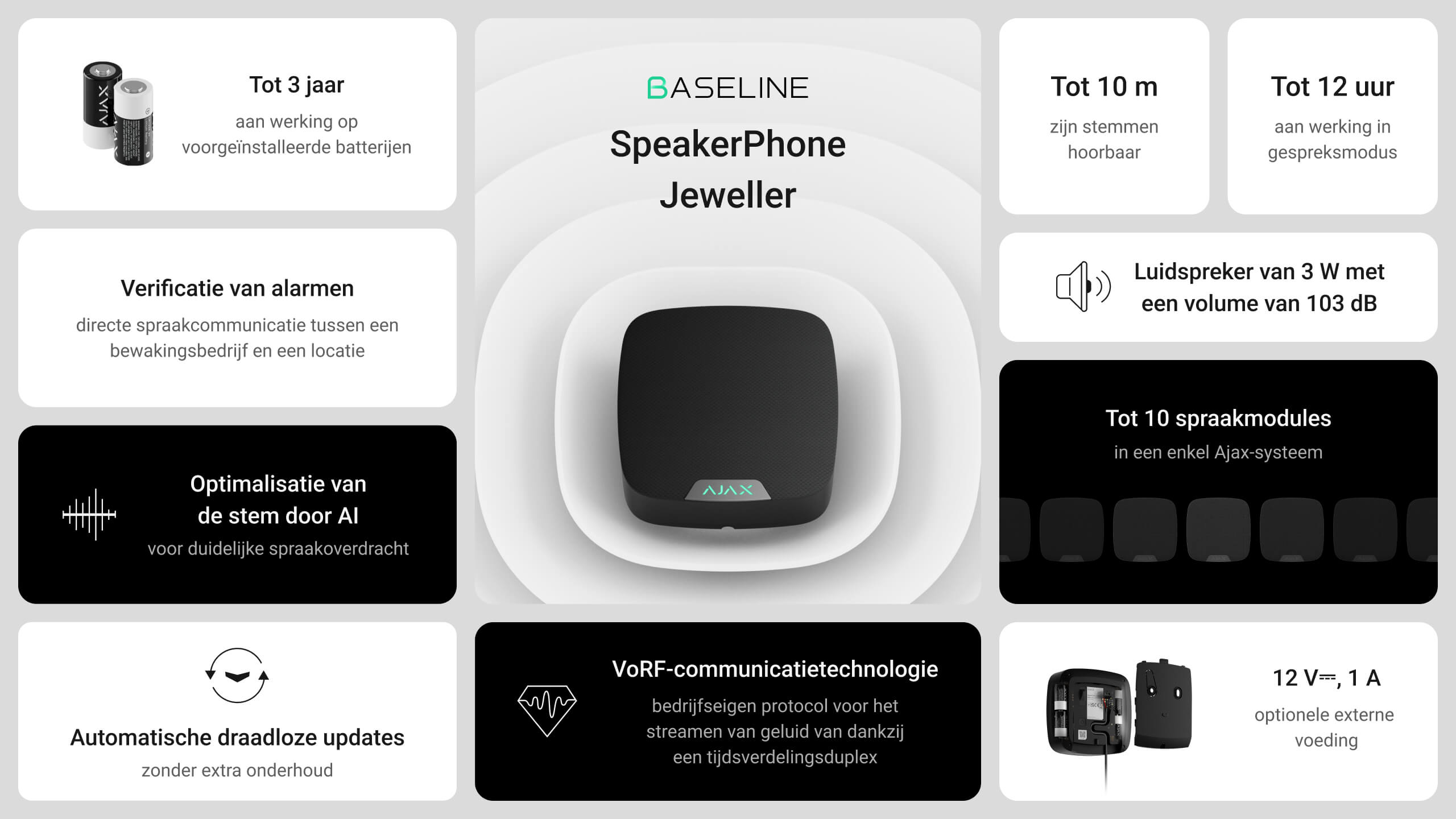 Key features - NL - Ajax SpeakerPhone Jeweller