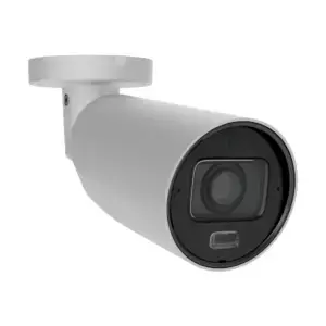Ajax BulletCam HLVF bewakingscamera in wit, vooraanzicht schuin