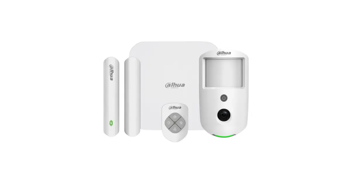 Dahua AirShield starterkit met hub, draadloos magneetcontact, keyfob en PIR-Cam bewegingsmelder