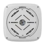 Achterkant van de Ajax FireProtect 2 AC in het wit, met het vlak waarop de SmartBracket klikt