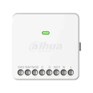 AirShield 100-240VAC Dual-Channel Relay, vooraanzicht met de acht schroefklemmen