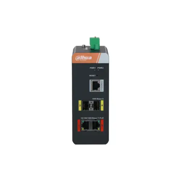 Dahua IS4204-2GT-120 Managed industriële Gigabit switch 120W, 2x PoE poorten, 2x SFP en 1x 1Gbps uplink Excl. voeding Dahua IS4204-2GT-120 Managed industriële Gigabit switch 120W, 2x PoE poorten, 2x SFP en 1x 1Gbps uplink Excl. voeding