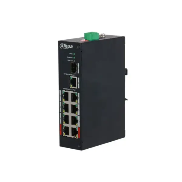 Dahua PFS3110-8ET-96-V2 8x RJ45 100Mbps PoE Switch 1x SFP 1x RJ45 Gigabit Uplink 8x PoE+ 96W