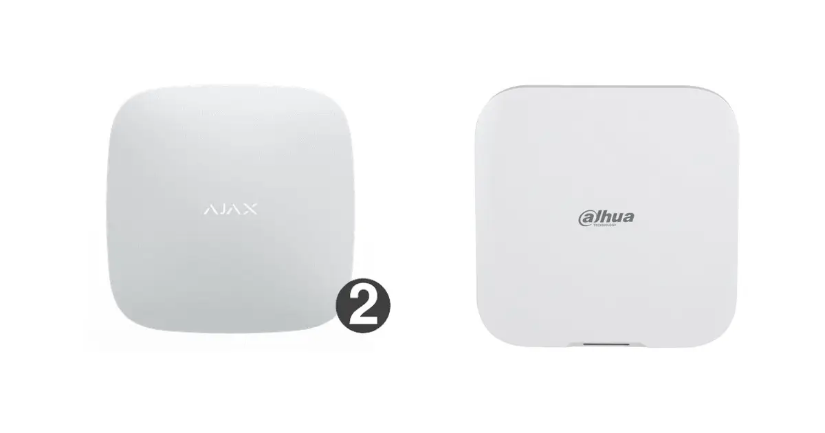 Ajax Hub 2 en Dahua AirShield Hub 2 naast elkaar