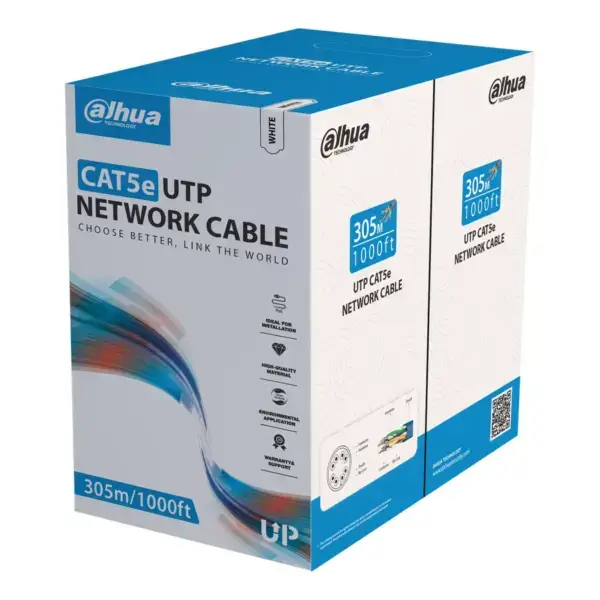 Dahua PFM920I-5EU-C-white CAT5e kabel, 4-paar UTP voor binnen gebruik