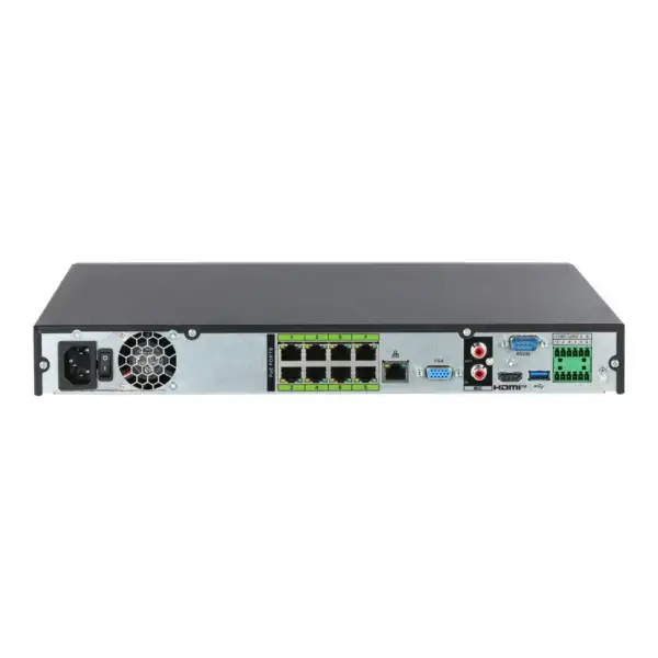 Dahua NVR5208-8P-XI/Pro, 8x PoE, Geschikt voor 8 IP camera’s, aanzicht 3