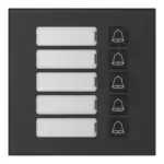 Dahua VTO4103FB-MB5 doorbell button module with 5 buttons, black, view 1