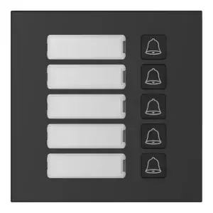 Dahua VTO4103FB-MB5 beldrukkermodule met 5 knoppen, zwart, aanzicht 1