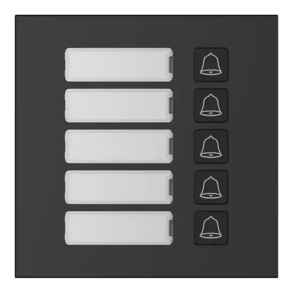 Dahua VTO4103FB-MB5 doorbell button module with 5 buttons, black, view 1