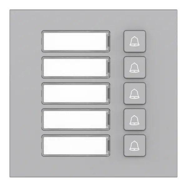Dahua VTO4103F-MB5 beldrukkermodule met 5 knoppen, zilver, aanzicht 1
