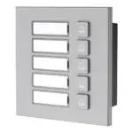 Dahua VTO4103F-MB5 beldrukkermodule met 5 knoppen, zilver, aanzicht 2