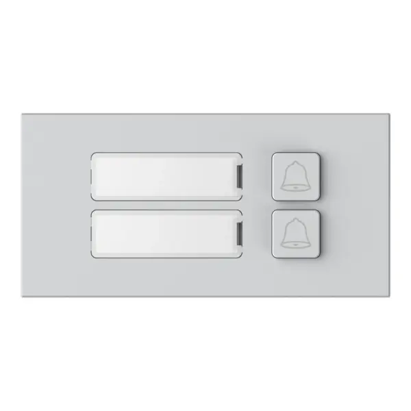 Dahua VTO4103F-MB2 beldrukkermodule met 2 knoppen, zilver, aanzicht 1