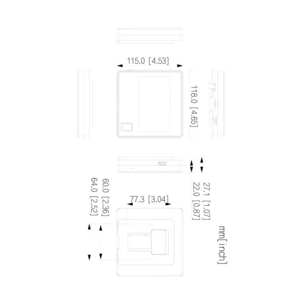 Plan coté Dahua ASI3214A-W (dimensions en mm)