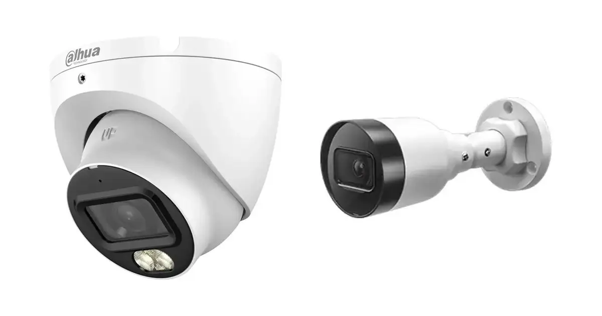 Dahua coaxcamera naast een Dahua IP-camera