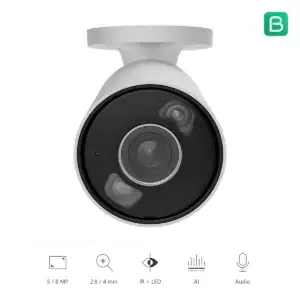Ajax BulletCam HL wit, vooraanzicht
