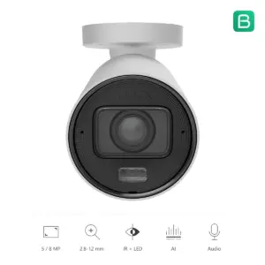 Ajax BulletCam HLVF wit, vooraanzicht