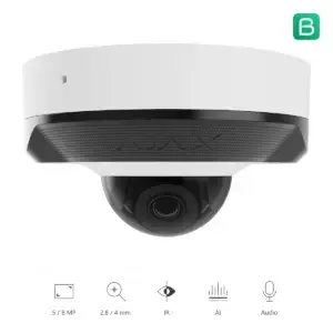 Ajax DomeCam Mini wit, vooraanzicht