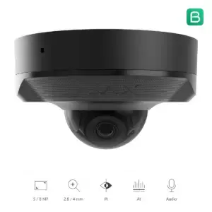 Ajax DomeCam Mini zwart, vooraanzicht