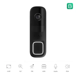 Ajax DoorBell zwart, vooraanzicht