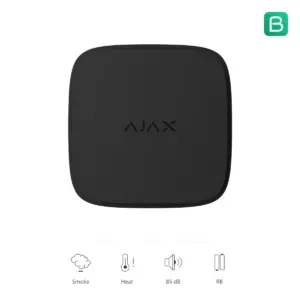 Ajax FireProtect 2 RB (Heat/Smoke) zwart, vooraanzicht