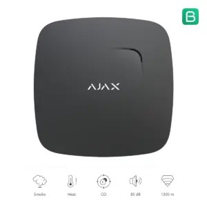 Ajax FireProtect Plus zwart, vooraanzicht