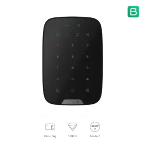 Ajax KeyPad Plus zwart, vooraanzicht