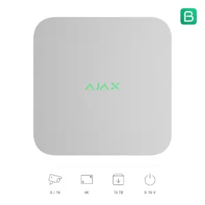 Ajax NVR DC wit, vooraanzicht