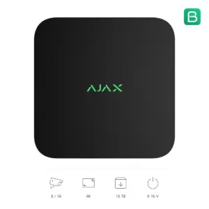 Ajax NVR DC zwart, vooraanzicht