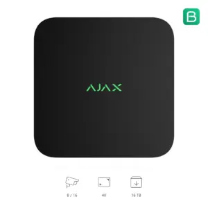 Ajax NVR zwart, vooraanzicht